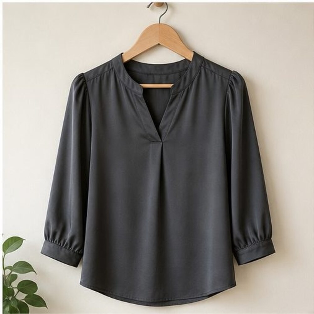 Charcoal Peplum Top